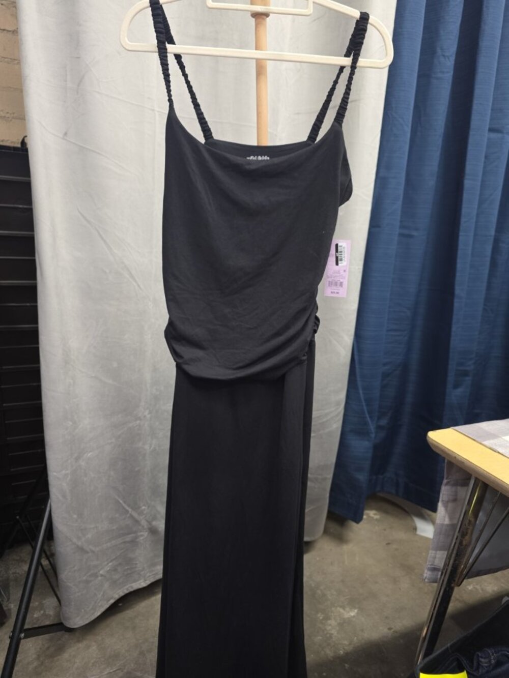 Wild Fable Black Ruched Maxi Dress Sleeveless Side Gathered Women's NWT. WL331
